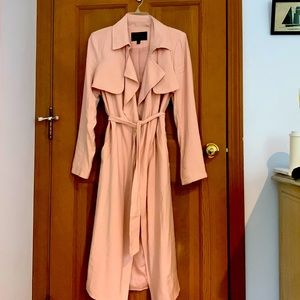 Banana Republic small, long pink lined cotton trench coat